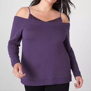 NWT Classic Long-Sleeve Off-The-Shoulder Top With Cami